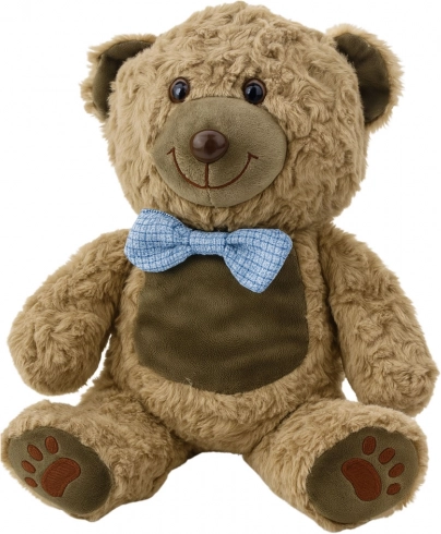 Ourson en peluche avec nœud papillon bleu 30 cm