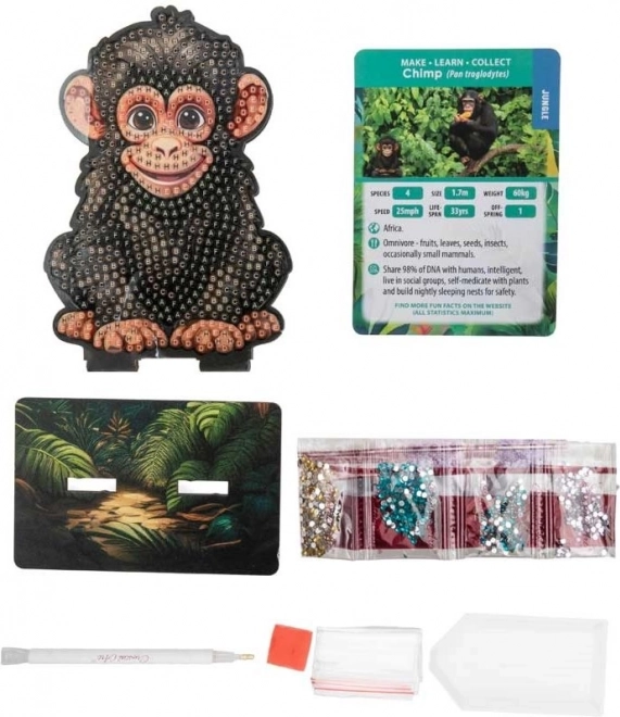 Peinture en diamant Jungle : Chimpanzé