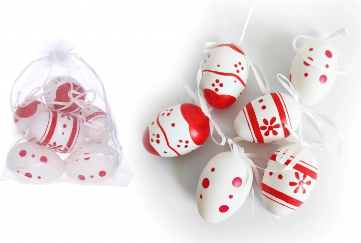 Œufs décoratifs en plastique peints 6 cm
