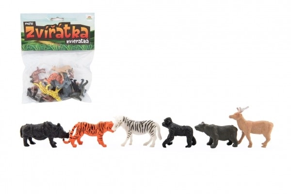 Animaux mini safari ZOO plastique 5-6cm 12pcs en sachet