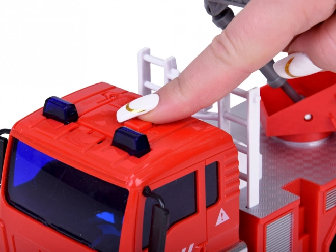 Grand véhicule de pompiers avec son et casque pour enfants