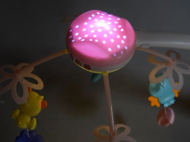 Mobile bébé avec projecteur à télécommande – rose