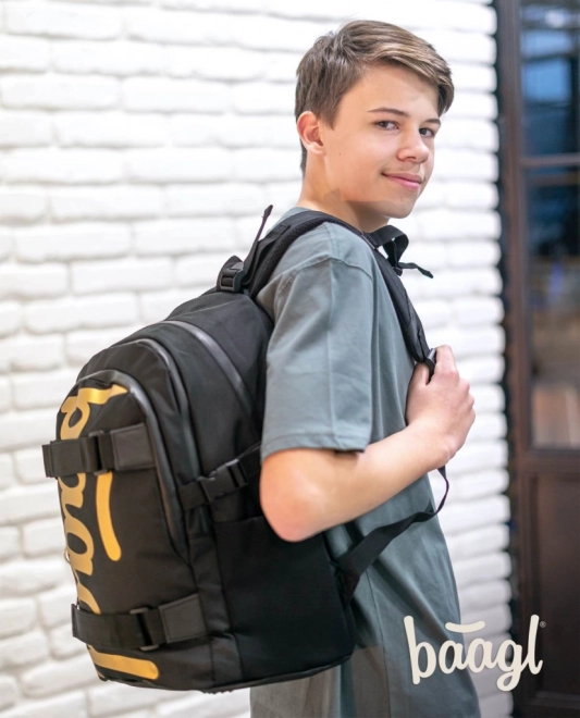 BAAGL SET 3 Skate Gold: sac à dos, trousse et sac