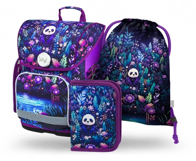 BAAGL 3 SET Ergo Jungle Panda : cartable, trousse, sac