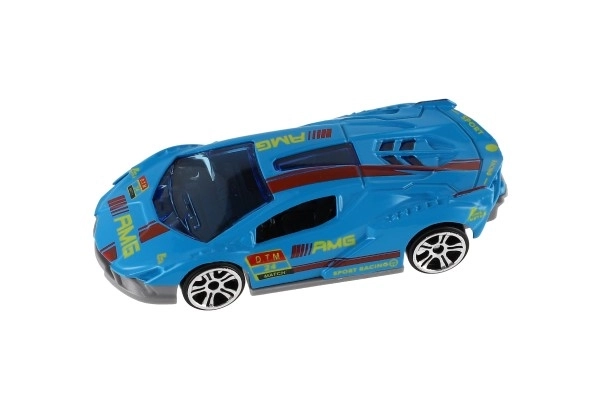 Voiture de sport 6 pièces métal/plastique 8cm à roue libre en boîte 10,5x27,5x4cm