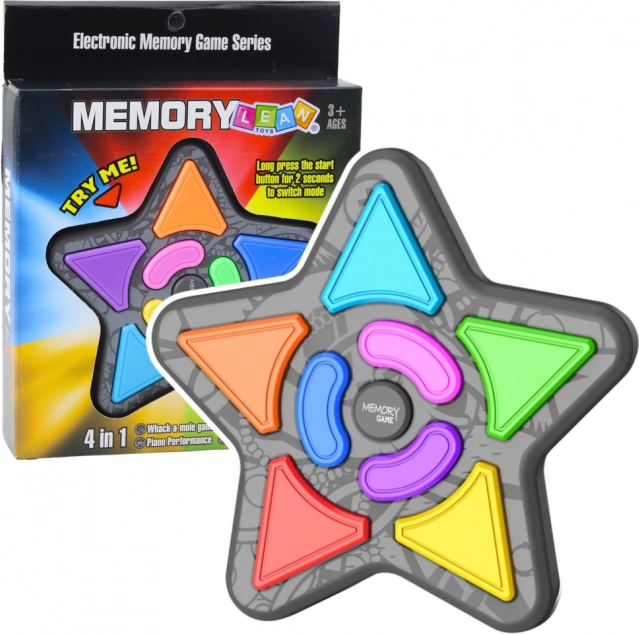Jeu électronique Mémoire Étoile Lumières Sons 4-en-1