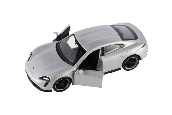 Auto Welly Porsche Taycan Turbo S métal/plastique 12cm 4 couleurs à rétrofriction 12pcs en boîte