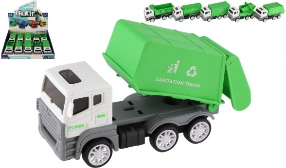Camion de chantier en plastique à inertie 14 cm – lot de 5 modèles, 10 pcs en boîte