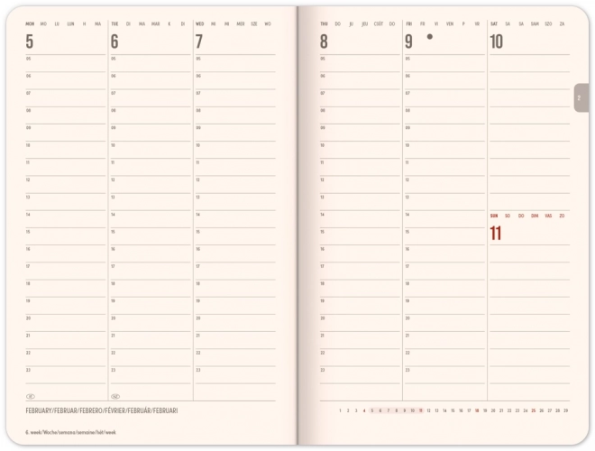 Agenda hebdomadaire magnétique Batika 2024, 11 × 16 cm