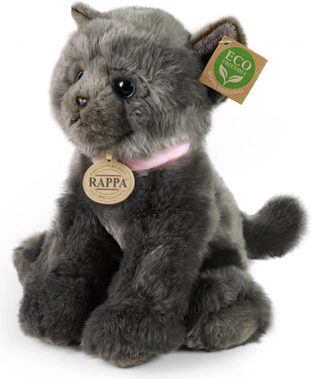 Rappa chat en peluche gris 25 cm éco-responsable