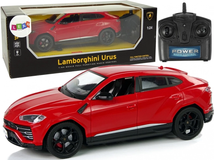 Voiture RC 1:24 LAMBORGHINI Urus rouge avec phares 2,4 GHz