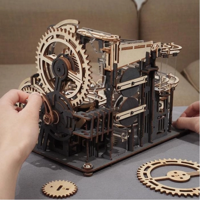 Piste à billes Night City - Kit de construction en bois 3D