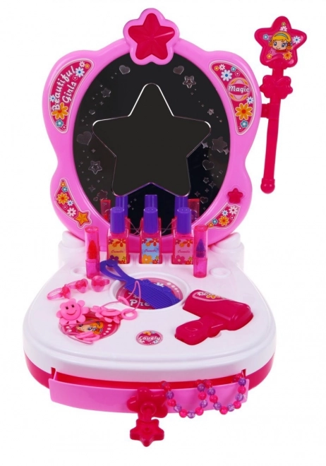 Toilette interactive portable pour filles 3+ Miroir + cosmétiques + accessoires