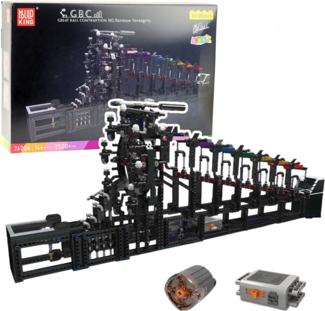 Kit de piste à billes avec moteur électrique, 2520 pièces