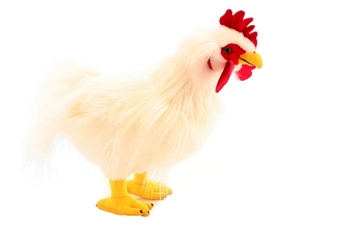 Coq en peluche blanc 42 cm