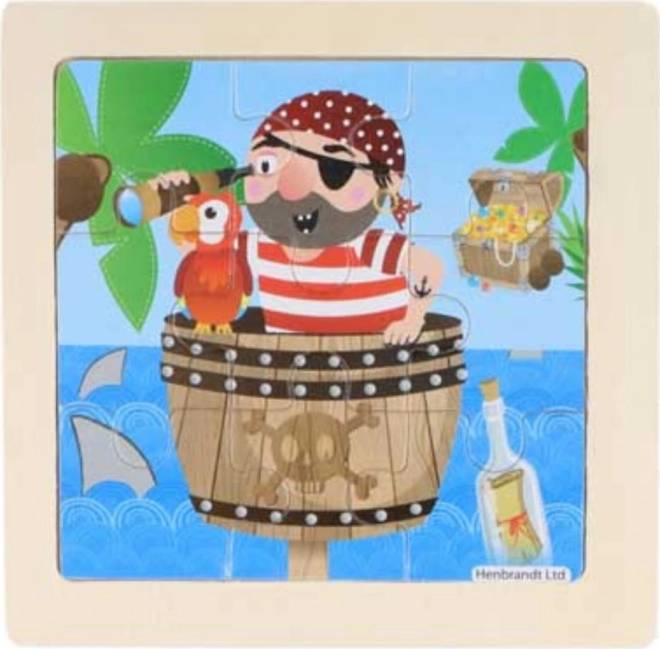 Puzzle en bois pirates 9 pièces