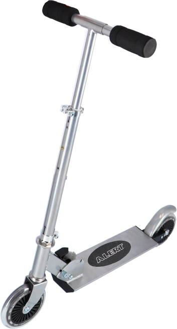 Trottinette pliable en aluminium avec poignées en mousse, frein au pied et capacité de charge de 50 kg