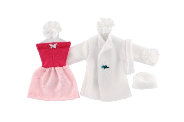 Robes/Vêtements - robes, manteau et bonnet pour poupées assortiment sur carte 22x21cm