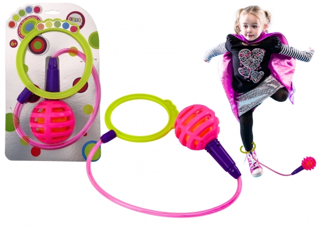 Skipper Sautillant Hula Hop sur Jambe Rose avec LED
