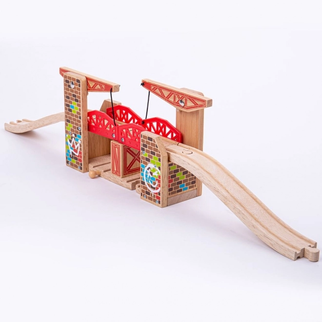 Bigjigs Rail Pont levant double Graffiti