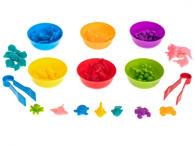 Jeu montessori en bois Apprends à compter – Créatures marines