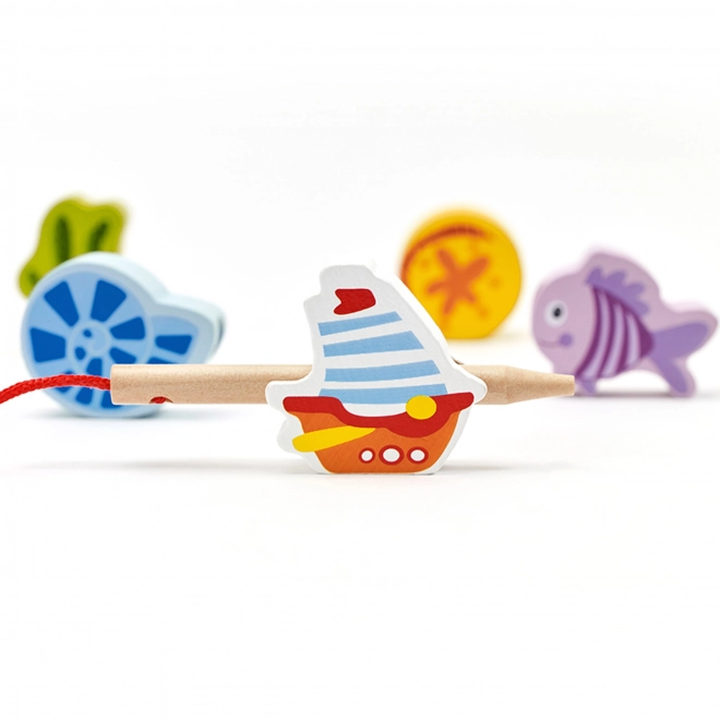 Perles à enfiler en bois Animaux aquatiques