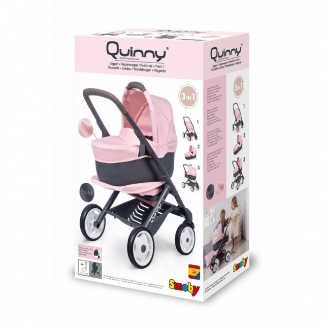 Poussette combinée Maxi Cosi rose clair pour poupées