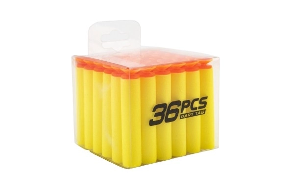 Cartouches de rechange en mousse pour pistolet 36 pièces avec ventouses 4 couleurs dans une boîte 8x7x8cm