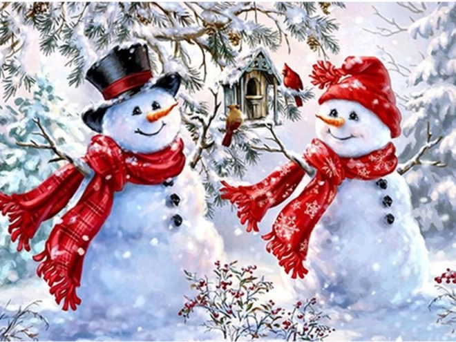 Broderie de Diamants Bonhomme de Neige Mosaïque de Noël 5D