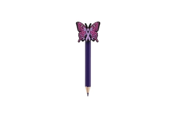 Crayon avec motif papillon en bois