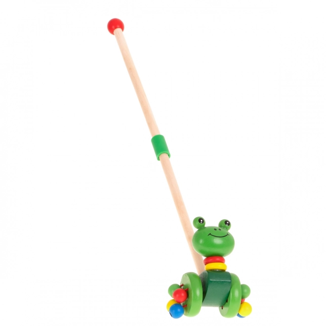 Grenouille en bois sur bâton