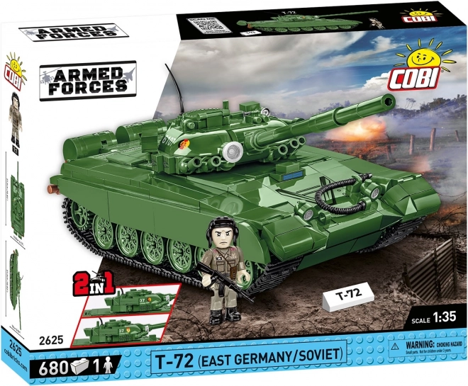 COBI 2625 Forces Armées T-72 (RDA/SOVIÉTIQUE), 1:35, 680 pcs, 1 figurine