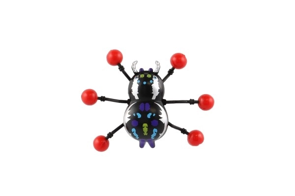 Araignée en plastique rampant sur verre 8x6cm 4 couleurs sur carte