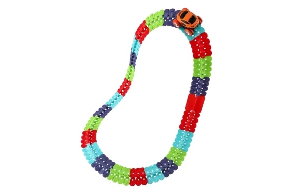 Circuit de course pour enfants avec pièces interchangeables et petite voiture lumineuse