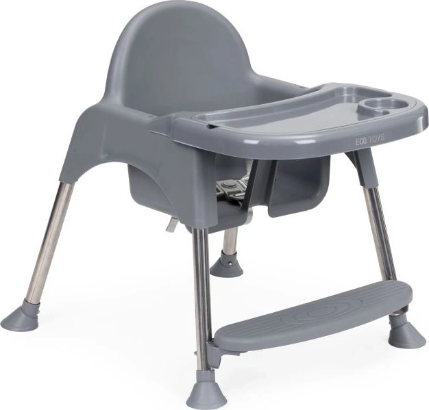 ECOTOYS Chaise haute 2-en-1 grise