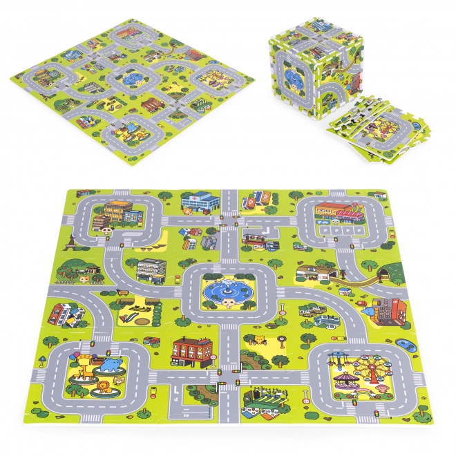 Grande Tapis Mousse EVA pour Enfants Ville 90,5x90,5 cm 21 pcs ECOTOYS