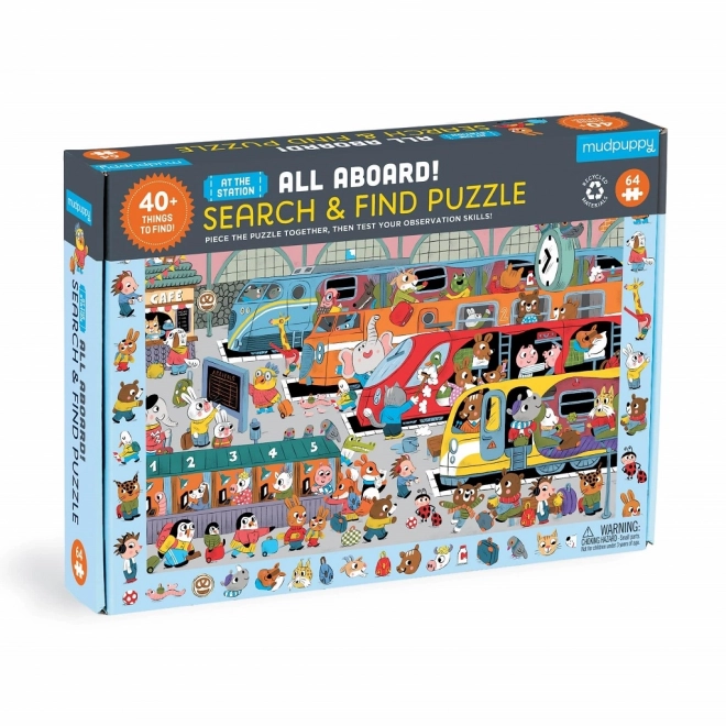 Puzzle Mudpuppy Gare 64 pièces