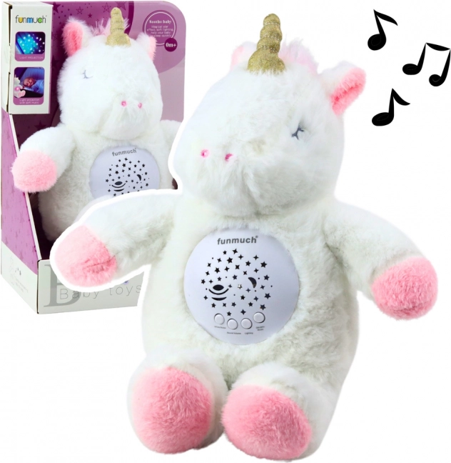 Licorne en peluche avec projecteur et mélodies
