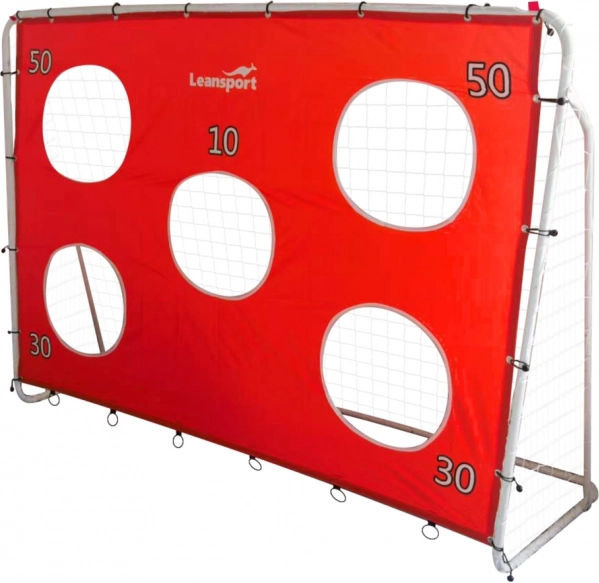 But de football d'entraînement avec filet cible rouge 213x152x75 cm