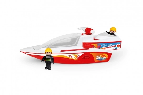 Bateau de pompier avec fonction de pulvérisation et bateau Boaties avec figurines