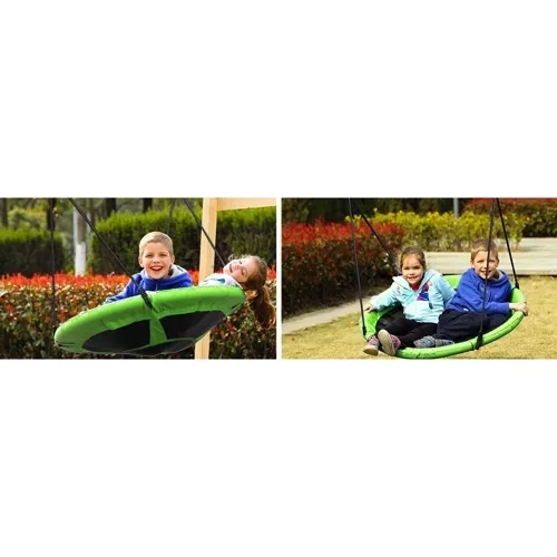 Balançoire nid de cigogne 100cm vert-noir 23514