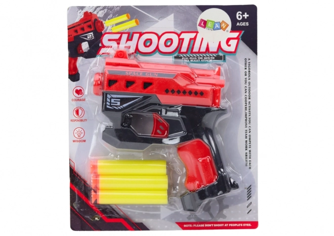 Mini fusil en mousse avec ventouses rouge