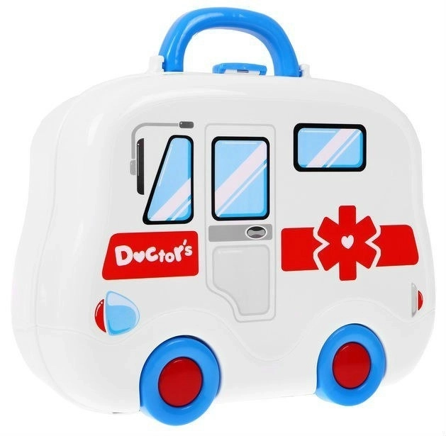 Set de docteur + valisette d’ambulance pour enfants 3+ Jouet portable + accessoires d’équipement médical