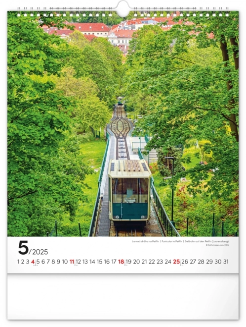 Calendrier mural Prague 2025, 30 × 34 cm