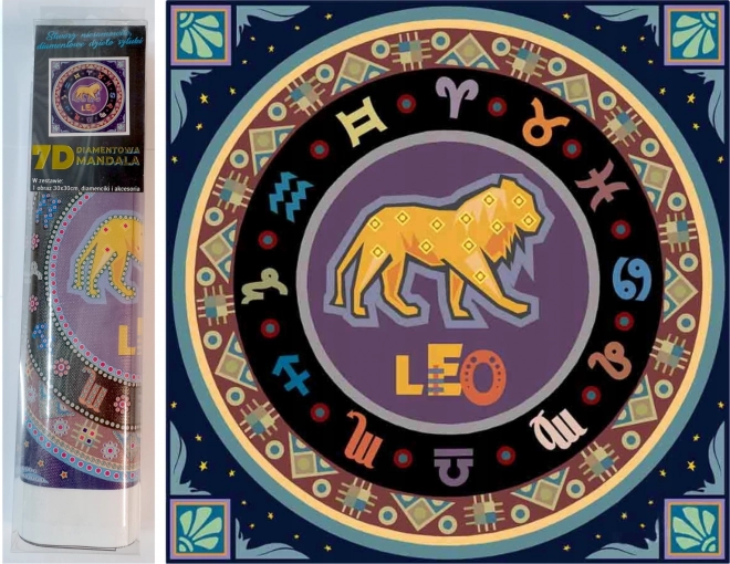 NORIMPEX Peinture en diamant 7D Signe du zodiaque : Lion 30x30cm