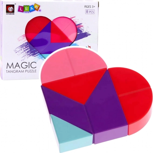 Blocs tangram magnétiques – cœur, 8 pièces