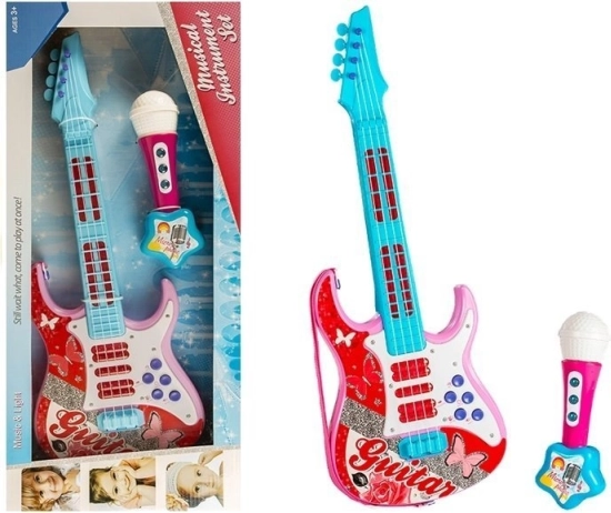 Guitare et micro rose set pour enfants