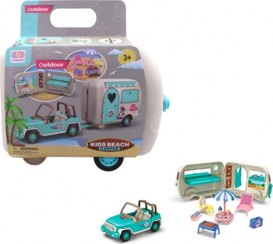 Voiture avec accessoires dans une mallette pour enfants