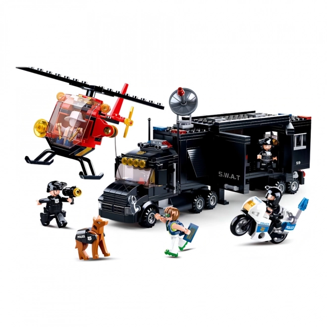 Sluban Police M38-B0659 Base mobile SWAT et voleurs en hélicoptère