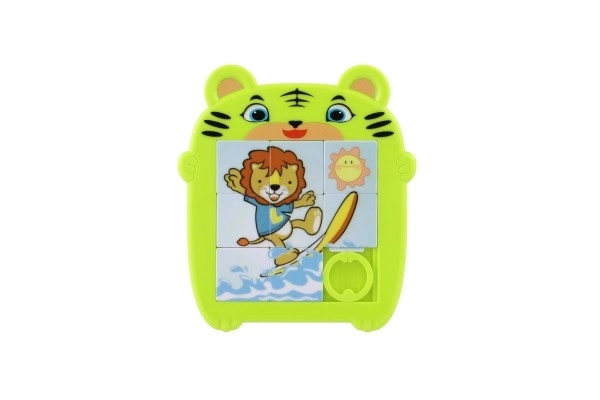 Casse-tête animal en plastique 9x10cm 4 couleurs sur carte